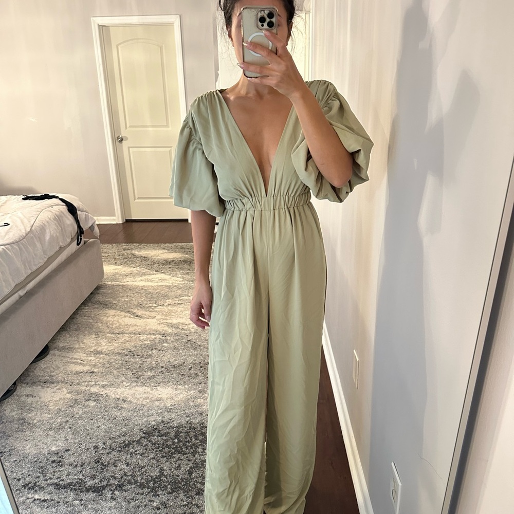 Elegant Sage Green Jumpsuit